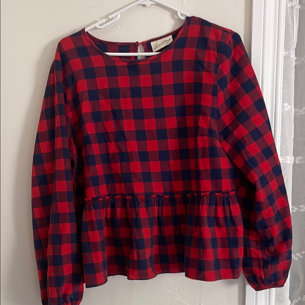 Universal Thread Red and Blue Plaid Blouse